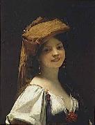 Jules Joseph Lefebvre La jeune rieuse oil on canvas